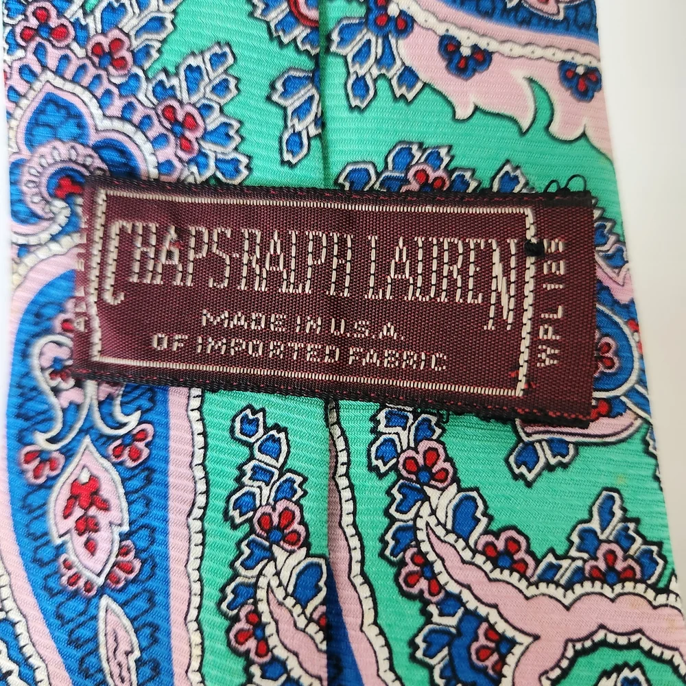 Vintage Chaps Ralph Lauren Paisley Tie - Handbag Twilly Scarf